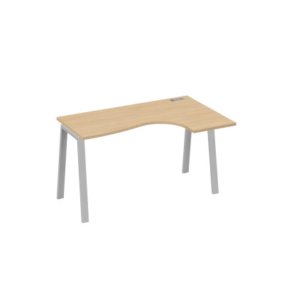 Стол эргономичный на металлокаркасе TRE правый "Классика" натуральный дуб / металлокаркас серый А4 С3 034 НД