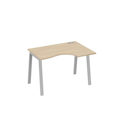 Стол на металлокаркасе TRE правый "Классика" эргономичный дуб скандинавский / металлокаркас серый А4 С3 042 ДК