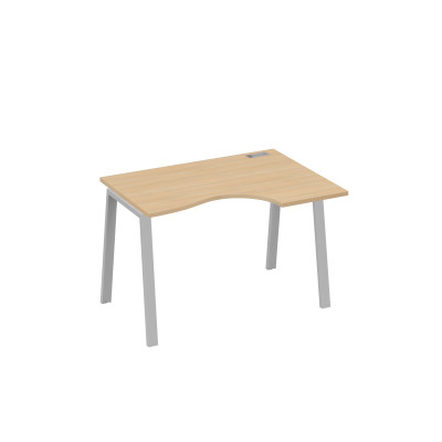 Стол на металлокаркасе TRE правый "Классика" эргономичный натуральный дуб / металлокаркас серый А4 С3 042 НД