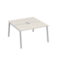 Рабочая станция на металлокаркасе TRE (2х140) дуб / металлокаркас серый А4 С3 174 ДШ