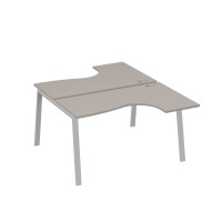 Рабочая станция TRE (2х140) столы Классика эргономичные мокко премиум / металлокаркас серый А4 С3 181 МП