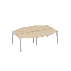 Станция на каркасе TRE столы (4х120) Техно дуб скандинавский / металлокаркас серый А4 С3 186-2 ДК