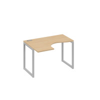 Стол "Классика" на металлокаркасе QUATTRO эргономичный левый натуральный дуб / металлокаркас серый А4 С4 031 НД