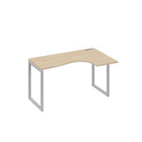 Стол металлокаркас QUATTRO эргономичный правый "Классика" дуб скандинавский / металлокаркас серый А4 С4 034 ДК