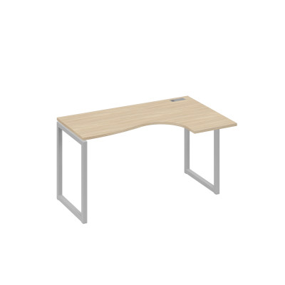 Стол металлокаркас QUATTRO эргономичный правый "Классика" дуб скандинавский / металлокаркас серый А4 С4 034 ДК