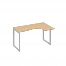 Стол металлокаркас QUATTRO эргономичный правый "Классика" натуральный дуб / металлокаркас серый А4 С4 034 НД