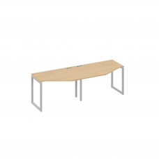 Рабочая станция (2х120) каркас QUATTRO столы Техно натуральный дуб / металлокаркас серый А4 С4 051-2 НД