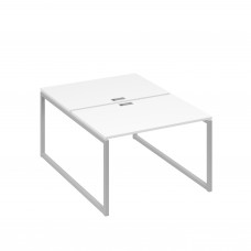 Станция офисная (2х120) на металлокаркасе QUATTRO белый премиум / металлокаркас серый А4 С4 176 БП