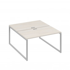 Рабочая станция QUATTRO (2х140) опоры металлокаркас дуб / металлокаркас серый А4 С4 177 ДШ