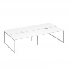 Станция со столами 4х160 на каркасе QUATTRO белый премиум / металлокаркас серый А4 С4 178-2 БП