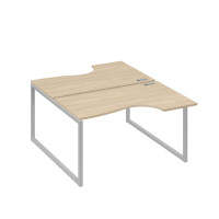 Рабочая станция каркас QUATTRO (2х140) столы Классика дуб скандинавский / металлокаркас серый А4 С4 184 ДК