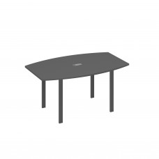 Стол 160 фигурный на металлокаркасе UNO для переговоров антрацит премиум / металлокаркас антрацит А4 А1 111 АР