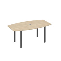 Стол фигурный 180 с металлокаркасом UNO дуб скандинавский / металлокаркас антрацит А4 А1 112 ДК