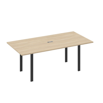 Стол 200 на металлокаркасе UNO в переговорную дуб скандинавский / металлокаркас антрацит А4 А1 123 ДК