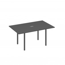 Стол для переговоров 160 прямой на каркасе DUE антрацит премиум / металлокаркас антрацит А4 А2 121 АР