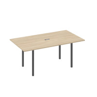 Стол 180 прямой для переговоров каркас DUE дуб скандинавский / металлокаркас антрацит А4 А2 122 ДК