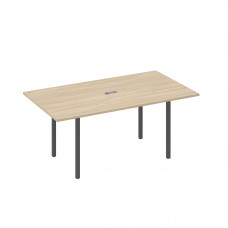 Стол 180 прямой для переговоров каркас DUE дуб скандинавский / металлокаркас антрацит А4 А2 122 ДК