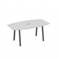 Стол 180 на опорах TRE для переговоров серый / металлокаркас антрацит А4 А3 112 СЕ