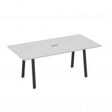 Стол 200 переговорный на металлокаркасе TRE серый / металлокаркас антрацит А4 А3 123 СЕ
