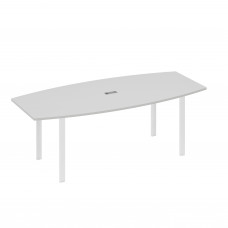 Стол 220 для переговоров фигурный на металлокаркасе UNO серый / металлокаркас белый А4 Б1 114 СЕ