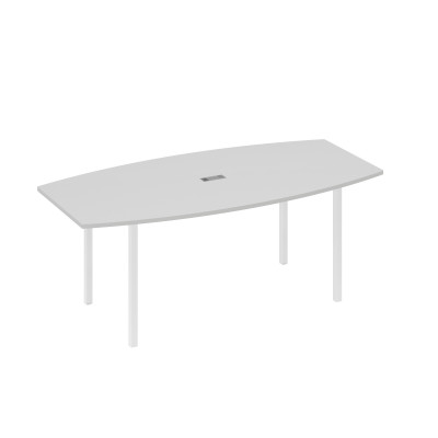Стол для переговоров 200 на каркасе DUE серый / металлокаркас белый А4 Б2 113 СЕ