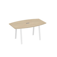 Стол 160 переговорный на ножках TRE дуб скандинавский / металлокаркас белый А4 Б3 111 ДК