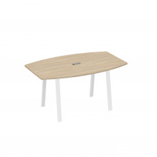Стол 160 переговорный на ножках TRE дуб скандинавский / металлокаркас белый А4 Б3 111 ДК