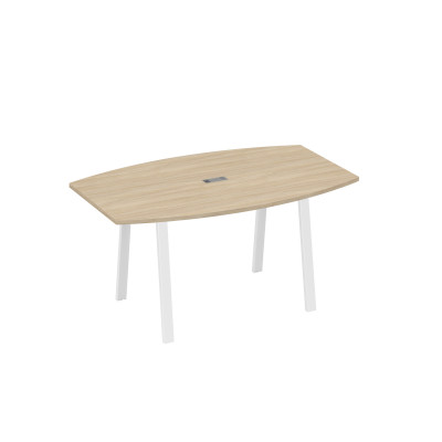 Стол 160 переговорный на ножках TRE дуб скандинавский / металлокаркас белый А4 Б3 111 ДК