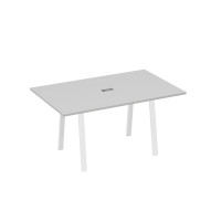 Стол 160 в переговорную металлокаркас TRE серый / металлокаркас белый А4 Б3 121 СЕ