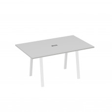Стол 160 в переговорную металлокаркас TRE серый / металлокаркас белый А4 Б3 121 СЕ