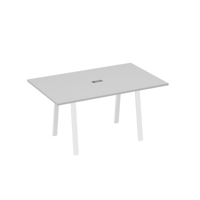 Стол 160 в переговорную металлокаркас TRE серый / металлокаркас белый А4 Б3 121 СЕ