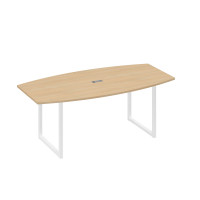 Стол переговорный 200 с металлокаркасом QUATTRO натуральный дуб / металлокаркас белый А4 Б4 113 НД