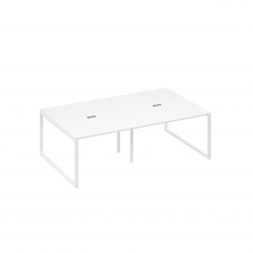 Стол 240 переговорный на опорах QUATTRO белый премиум / металлокаркас белый А4 Б4 134-2 БП