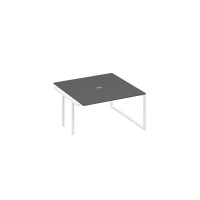 Секция стола для переговоров опоры QUATTRO антрацит премиум / металлокаркас белый А4 Б4 135-1 АР