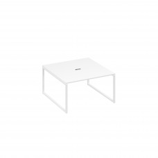 Переговорный стол 140 на металлокаркасе QUATTRO белый премиум / металлокаркас белый А4 Б4 135 БП