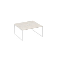 Стол переговорный 160 на каркасе QUATTRO дуб / металлокаркас белый А4 Б4 136 ДШ