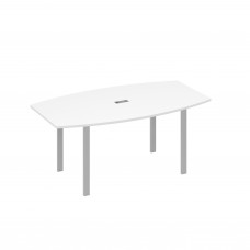 Стол фигурный 180 с металлокаркасом UNO белый премиум / металлокаркас серый А4 С1 112 БП