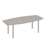 Стол 220 для переговоров фигурный на металлокаркасе UNO мокко премиум / металлокаркас серый А4 С1 114 МП