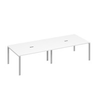 Стол для переговоров 320x124 на металлокаркасе UNO белый премиум / металлокаркас серый А4 С1 133-2 БП