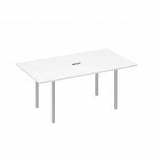 Стол 180 прямой для переговоров каркас DUE белый премиум / металлокаркас серый А4 С2 122 БП