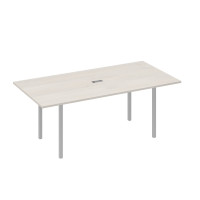Стол 200 переговорный с металлокаркасом DUE дуб / металлокаркас серый А4 С2 123 ДШ