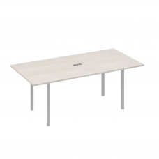 Стол 200 переговорный с металлокаркасом DUE дуб / металлокаркас серый А4 С2 123 ДШ