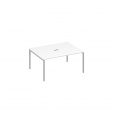 Стол 160 переговорный с металлокаркасом DUE белый премиум / металлокаркас серый А4 С2 133 БП