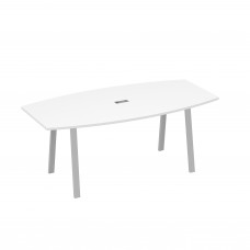 Стол для переговоров 200 на каркасе TRE белый премиум / металлокаркас серый А4 С3 113 БП