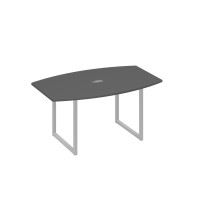 Стол 160 для переговоров на каркасе QUATTRO антрацит премиум / металлокаркас серый А4 С4 111 АР