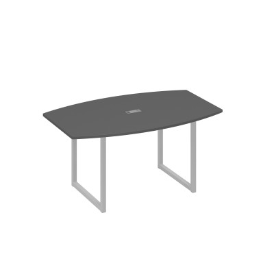 Стол 160 для переговоров на каркасе QUATTRO антрацит премиум / металлокаркас серый А4 С4 111 АР