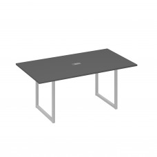 Стол 180 с опорами QUATTRO переговорный антрацит премиум / металлокаркас серый А4 С4 122 АР