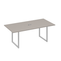 Стол 200 с металлокаркасом QUATTRO для переговоров мокко премиум / металлокаркас серый А4 С4 123 МП