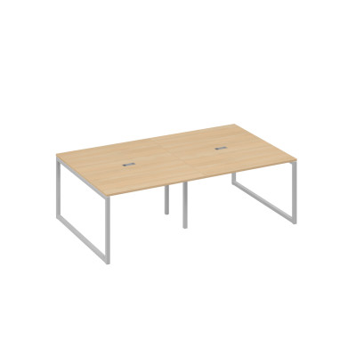 Стол 240 переговорный на опорах QUATTRO натуральный дуб / металлокаркас серый А4 С4 134-2 НД