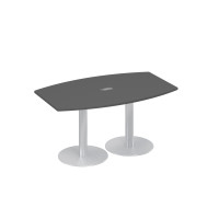 Стол 160x100 фигурный на опорах-колоннах для переговоров антрацит премиум А4 ХР 111 АР
